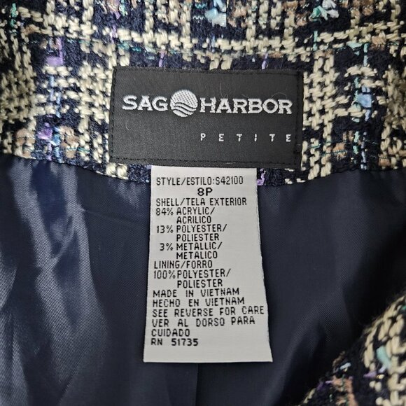 🔥Sag Harbor Tweed Zip Up Cardigan Blazer Jacket - Picture 2 of 6